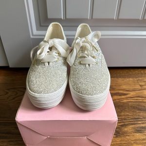Keds X Kate Spade Platform Glitter Celebration Sneaker - Size 7.5. Works once!